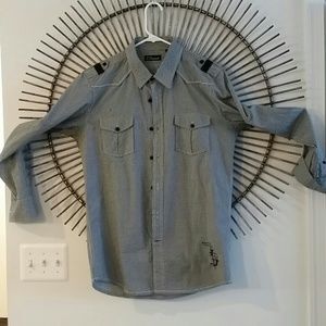 Seven Diamonds men's M buttondown, checker print